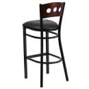 Flash Furniture XU-DG-60516-WAL-BAR-BLKV-GG Bar Stool w/ Walnut Wood Back & Black Vinyl Seat, Black thumbnail 3
