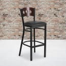 Flash Furniture XU-DG-60516-WAL-BAR-BLKV-GG Bar Stool w/ Walnut Wood Back & Black Vinyl Seat, Black thumbnail 5