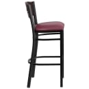 Flash Furniture XU-DG-60516-WAL-BAR-BURV-GG Bar Stool w/ Walnut Wood Back & Burgundy Vinyl Seat, Black thumbnail 2