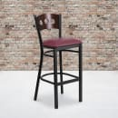 Flash Furniture XU-DG-60516-WAL-BAR-BURV-GG Bar Stool w/ Walnut Wood Back & Burgundy Vinyl Seat, Black thumbnail 5