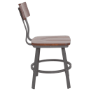 Flash Furniture XU-DG-60582-GG Restaurant Chair w/ Walnut Wood Back & Seat - Steel Frame, Gray thumbnail 6