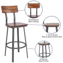 Flash Furniture XU-DG-60582B-GG Bar Stool w/ Walnut Wood Back & Wood Seat, Gray thumbnail 3