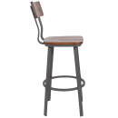 Flash Furniture XU-DG-60582B-GG Bar Stool w/ Walnut Wood Back & Wood Seat, Gray thumbnail 6