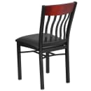 Flash Furniture XU-DG-60618-MAH-BLKV-GG Restaurant Chair w/ Mahogany Wood Slat Back & Black Vinyl Seat - Steel Frame, Black thumbnail 3