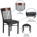 Flash Furniture XU-DG-60618-WAL-BLKV-GG Restaurant Chair w/ Walnut Wood Slat Back & Black Vinyl Seat - Steel Frame, Black thumbnail 3