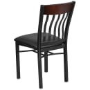 Flash Furniture XU-DG-60618-WAL-BLKV-GG Restaurant Chair w/ Walnut Wood Slat Back & Black Vinyl Seat - Steel Frame, Black thumbnail 4