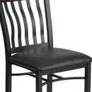 Flash Furniture XU-DG-60618-WAL-BLKV-GG Restaurant Chair w/ Walnut Wood Slat Back & Black Vinyl Seat - Steel Frame, Black thumbnail 7