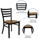 Flash Furniture XU-DG694BLAD-CHYW-GG Restaurant Chair w/ Ladder Back & Cherry Wood Seat - Steel Frame, Black thumbnail 3