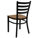 Flash Furniture XU-DG694BLAD-CHYW-GG Restaurant Chair w/ Ladder Back & Cherry Wood Seat - Steel Frame, Black thumbnail 4