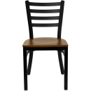 Flash Furniture XU-DG694BLAD-CHYW-GG Restaurant Chair w/ Ladder Back & Cherry Wood Seat - Steel Frame, Black thumbnail 5