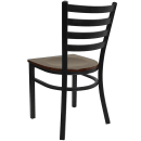 Flash Furniture XU-DG694BLAD-MAHW-GG Restaurant Chair w/ Ladder Back & Mahogany Wood Seat - Steel Frame, Black thumbnail 4