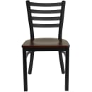 Flash Furniture XU-DG694BLAD-MAHW-GG Restaurant Chair w/ Ladder Back & Mahogany Wood Seat - Steel Frame, Black thumbnail 5