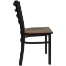 Flash Furniture XU-DG694BLAD-MAHW-GG Restaurant Chair w/ Ladder Back & Mahogany Wood Seat - Steel Frame, Black thumbnail 6