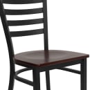 Flash Furniture XU-DG694BLAD-MAHW-GG Restaurant Chair w/ Ladder Back & Mahogany Wood Seat - Steel Frame, Black thumbnail 7