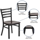 Flash Furniture XU-DG694BLAD-WALW-GG Restaurant Chair w/ Ladder Back & Walnut Wood Seat - Steel Frame, Black thumbnail 3