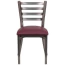 Flash Furniture XU-DG694BLAD-CLR-BURV-GG Restaurant Chair w/ Ladder Back & Burgundy Vinyl Seat - Steel Frame, Silver thumbnail 4