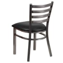 Flash Furniture XU-DG694BLAD-CLR-BLKV-GG Restaurant Chair w/ Ladder Back & Black Vinyl Seat - Steel Frame, Silver thumbnail 5