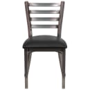Flash Furniture XU-DG694BLAD-CLR-BLKV-GG Restaurant Chair w/ Ladder Back & Black Vinyl Seat - Steel Frame, Silver thumbnail 6