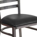 Flash Furniture XU-DG694BLAD-CLR-BLKV-GG Restaurant Chair w/ Ladder Back & Black Vinyl Seat - Steel Frame, Silver thumbnail 7
