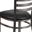 Flash Furniture XU-DG694BLAD-CLR-BLKV-GG Restaurant Chair w/ Ladder Back & Black Vinyl Seat - Steel Frame, Silver thumbnail 8