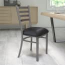 Flash Furniture XU-DG694BLAD-CLR-BLKV-GG Restaurant Chair w/ Ladder Back & Black Vinyl Seat - Steel Frame, Silver thumbnail 9