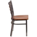 Flash Furniture XU-DG694BLAD-CLR-CHYW-GG Restaurant Chair w/ Ladder Back & Cherry Wood Seat - Steel Frame, Silver thumbnail 2