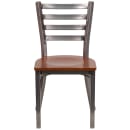 Flash Furniture XU-DG694BLAD-CLR-CHYW-GG Restaurant Chair w/ Ladder Back & Cherry Wood Seat - Steel Frame, Silver thumbnail 4