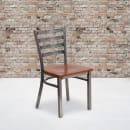 Flash Furniture XU-DG694BLAD-CLR-CHYW-GG Restaurant Chair w/ Ladder Back & Cherry Wood Seat - Steel Frame, Silver thumbnail 5