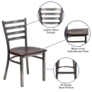 Flash Furniture XU-DG694BLAD-CLR-WALW-GG Restaurant Chair w/ Ladder Back & Walnut Wood Seat - Steel Frame, Silver thumbnail 3