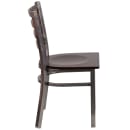Flash Furniture XU-DG694BLAD-CLR-WALW-GG Restaurant Chair w/ Ladder Back & Walnut Wood Seat - Steel Frame, Silver thumbnail 6