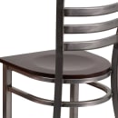 Flash Furniture XU-DG694BLAD-CLR-WALW-GG Restaurant Chair w/ Ladder Back & Walnut Wood Seat - Steel Frame, Silver thumbnail 8