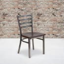 Flash Furniture XU-DG694BLAD-CLR-WALW-GG Restaurant Chair w/ Ladder Back & Walnut Wood Seat - Steel Frame, Silver thumbnail 9