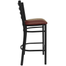 Flash Furniture XU-DG697BLAD-BAR-BURV-GG Bar Stool w/ Ladder Back & Burgundy Vinyl Seat, Black thumbnail 2