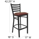 Flash Furniture XU-DG697BLAD-BAR-BURV-GG Bar Stool w/ Ladder Back & Burgundy Vinyl Seat, Black thumbnail 5