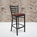 Flash Furniture XU-DG697BLAD-BAR-BURV-GG Bar Stool w/ Ladder Back & Burgundy Vinyl Seat, Black thumbnail 9