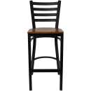 Flash Furniture XU-DG697BLAD-BAR-CHYW-GG Bar Stool w/ Ladder Back & Cherry Wood Seat, Black thumbnail 5
