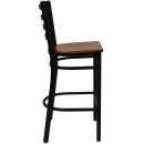 Flash Furniture XU-DG697BLAD-BAR-CHYW-GG Bar Stool w/ Ladder Back & Cherry Wood Seat, Black thumbnail 6