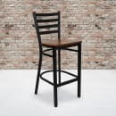 Flash Furniture XU-DG697BLAD-BAR-CHYW-GG Bar Stool w/ Ladder Back & Cherry Wood Seat, Black thumbnail 9