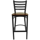 Flash Furniture XU-DG697BLAD-BAR-MAHW-GG Bar Stool w/ Ladder Back & Mahogany Wood Seat, Black thumbnail 5