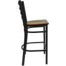 Flash Furniture XU-DG697BLAD-BAR-MAHW-GG Bar Stool w/ Ladder Back & Mahogany Wood Seat, Black thumbnail 6