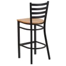 Flash Furniture XU-DG697BLAD-BAR-NATW-GG Bar Stool w/ Ladder Back & Natural Wood Seat, Black thumbnail 4