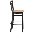 Flash Furniture XU-DG697BLAD-BAR-NATW-GG Bar Stool w/ Ladder Back & Natural Wood Seat, Black thumbnail 6