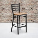 Flash Furniture XU-DG697BLAD-BAR-NATW-GG Bar Stool w/ Ladder Back & Natural Wood Seat, Black thumbnail 9