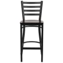 Flash Furniture XU-DG697BLAD-BAR-WALW-GG Bar Stool w/ Ladder Back & Walnut Wood Seat, Black thumbnail 5