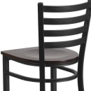Flash Furniture XU-DG697BLAD-BAR-WALW-GG Bar Stool w/ Ladder Back & Walnut Wood Seat, Black thumbnail 8