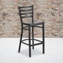 Flash Furniture XU-DG697BLAD-BAR-WALW-GG Bar Stool w/ Ladder Back & Walnut Wood Seat, Black thumbnail 9