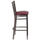 Flash Furniture XU-DG697BLAD-CLR-BAR-BURV-GG Bar Stool w/ Ladder Back & Burgundy Vinyl Seat, Clear Coat Steel thumbnail 2