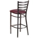 Flash Furniture XU-DG697BLAD-CLR-BAR-BURV-GG Bar Stool w/ Ladder Back & Burgundy Vinyl Seat, Clear Coat Steel thumbnail 3