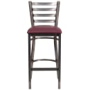 Flash Furniture XU-DG697BLAD-CLR-BAR-BURV-GG Bar Stool w/ Ladder Back & Burgundy Vinyl Seat, Clear Coat Steel thumbnail 4