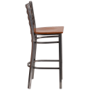 Flash Furniture XU-DG697BLAD-CLR-BAR-CHYW-GG Bar Stool w/ Ladder Back & Cherry Wood Seat, Clear Coat Steel thumbnail 6